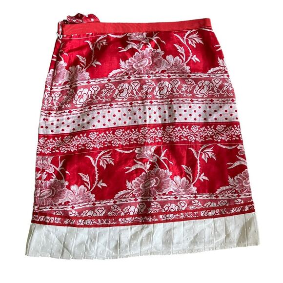 Tibi Vintage Y2K Floral Linen Pencil Skirt Handkerchief Cottage Western Boho 6 - Picture 6 of 10